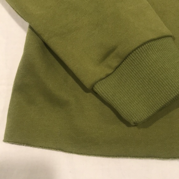 NEW! Roolee Crew Neck Sweatshirt Avocado Green White Stitching M - Picture 9 of 15